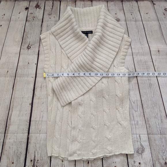 Calvin Klein Beige Open Front Cardigan Vest - Picture 3 of 8